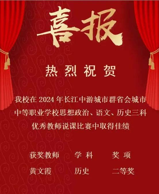 南昌向遠軌道技術學校在2024年長江中游城市群省會城市中等職業(yè)學校思想政治、語文、歷史三科說課比賽中斬獲佳績